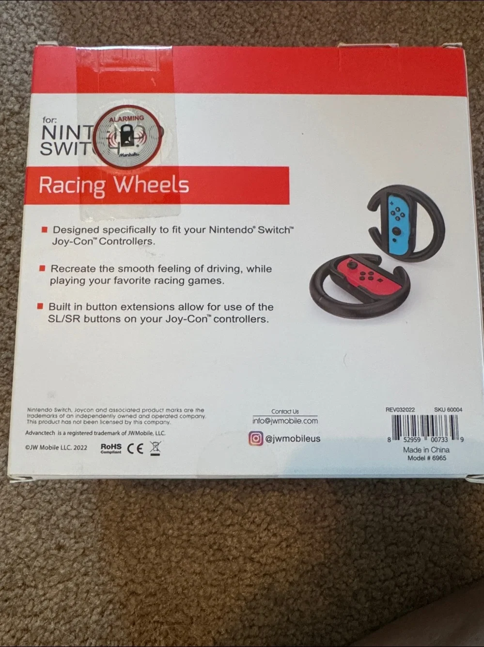 Racing Wheels for Nintendo Switch - Black with Red & Blue Accent